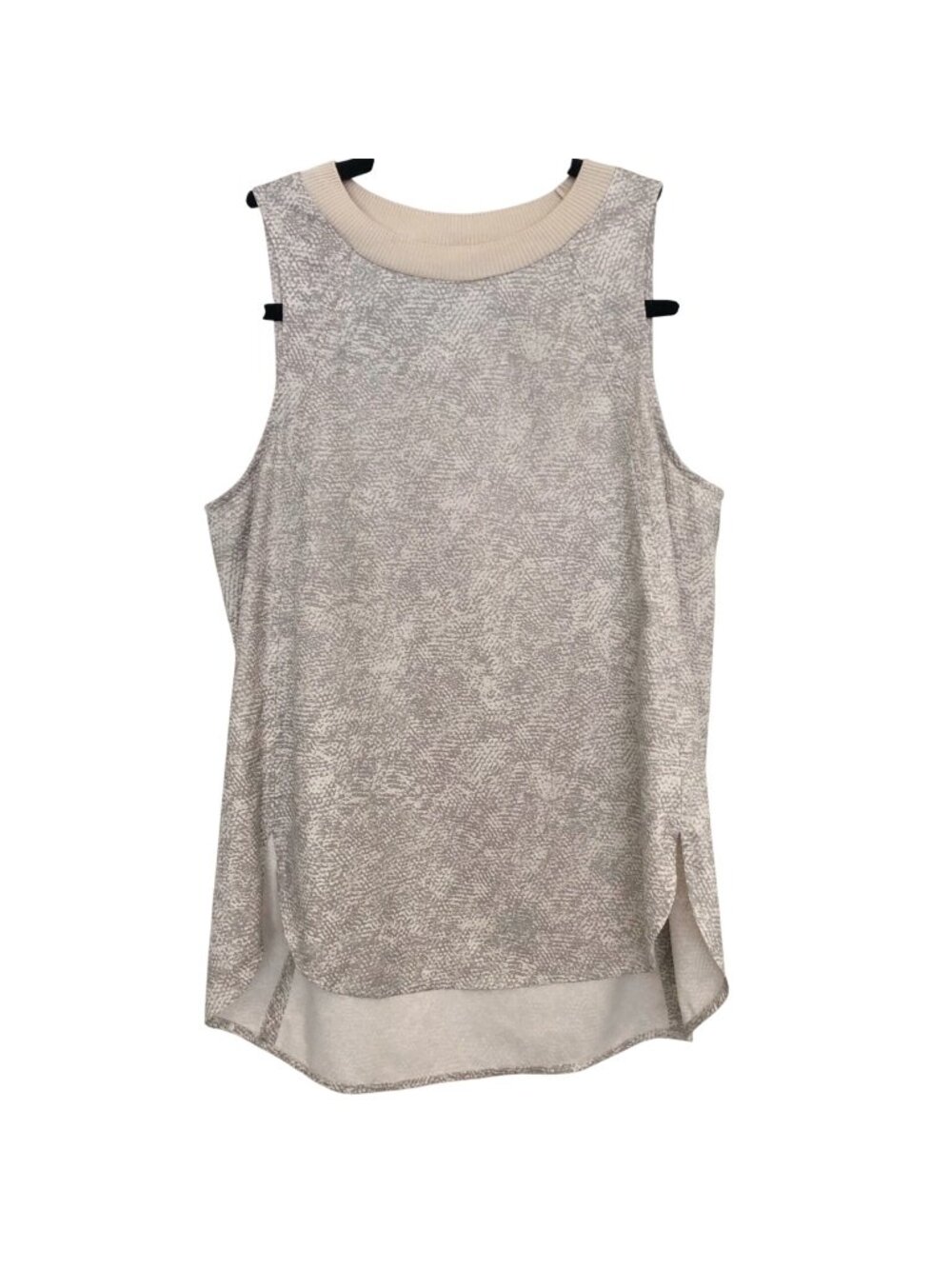 Athleta Zephyr Grey Beige Snakeskin Print Sleeveless Top XS
